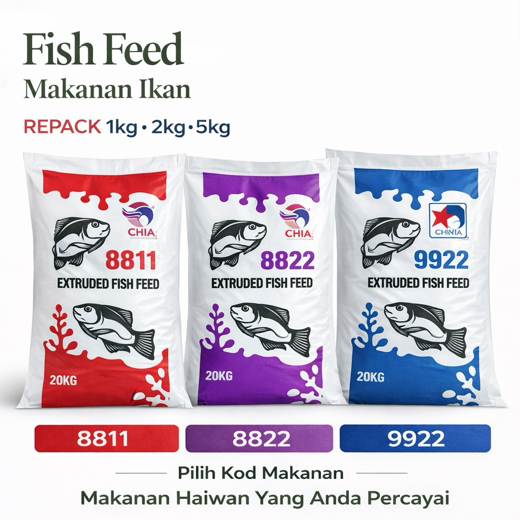 Makanan Ikan Repack 1kg 2kg 5kg | Fish Feed 8811 8822 9922 | Murah ...