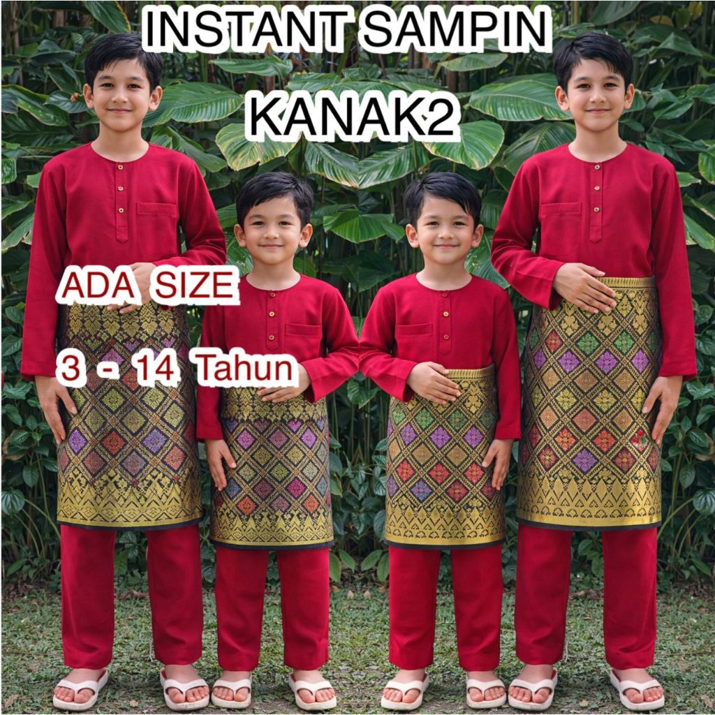 sampin instant kanak kanak sampin budak instant sampin raya | Shopee ...