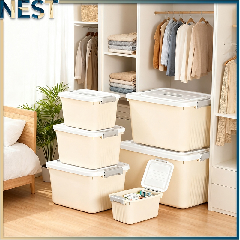 Household storage box with lid plastic household clothes quilt ...