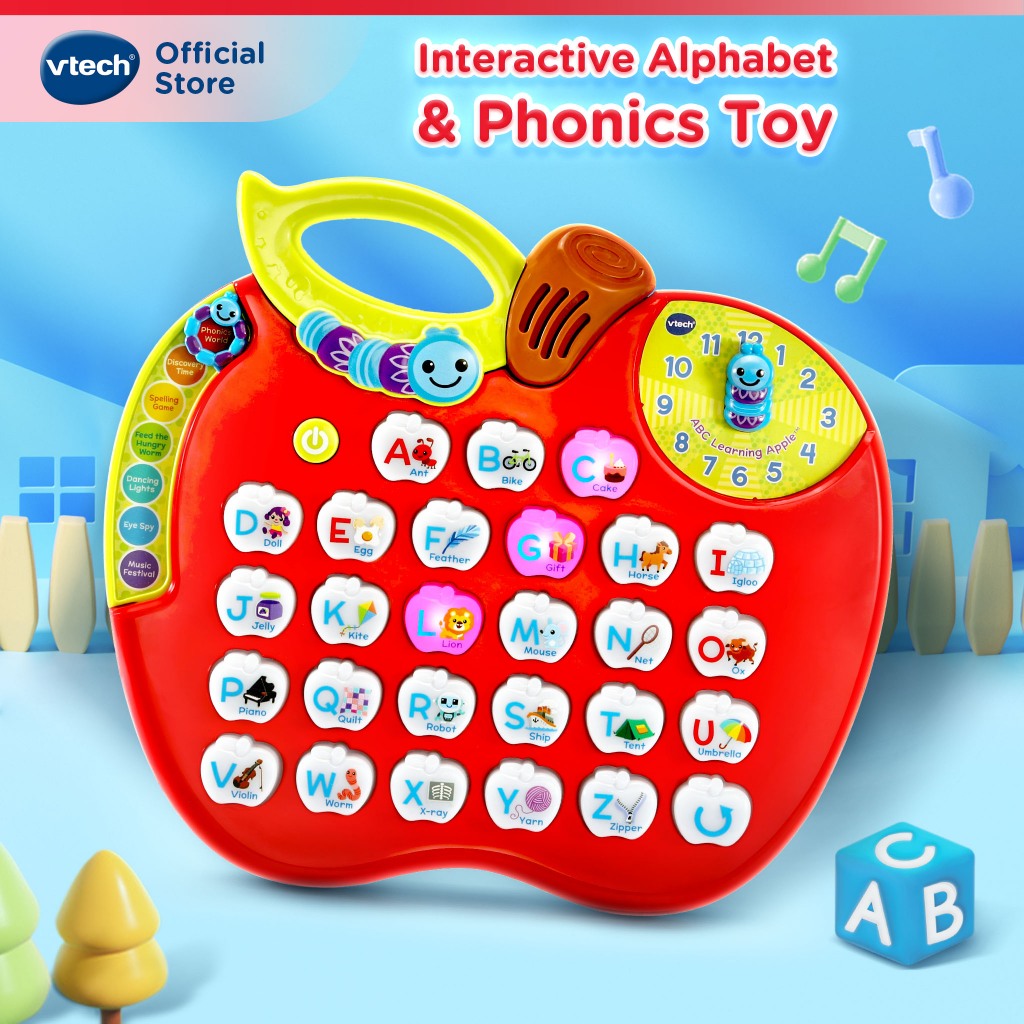 VTech 8 In 1 Alphabet Apple Spelling Phonics Letter Counting Electronic ...