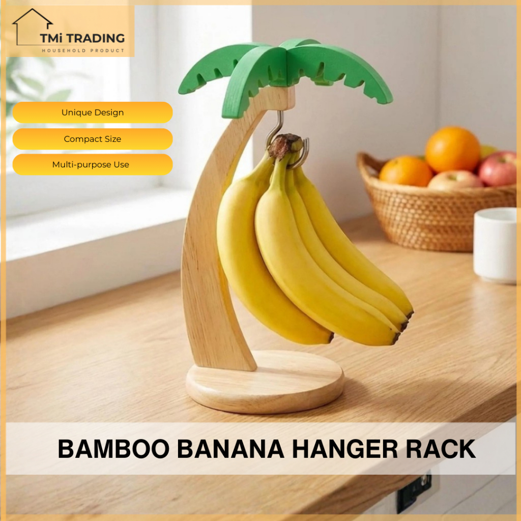 TMi Rack Bamboo Hanger Rack Banana Tree Hook Stand Stylish Fruit Holder ...