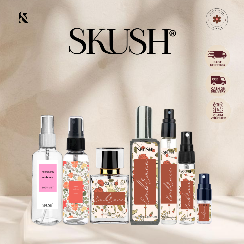 SKUSH EMBRACE Minyak Wangi Badan Berkualiti Dengan Pelbagai Jenis Saiz ...