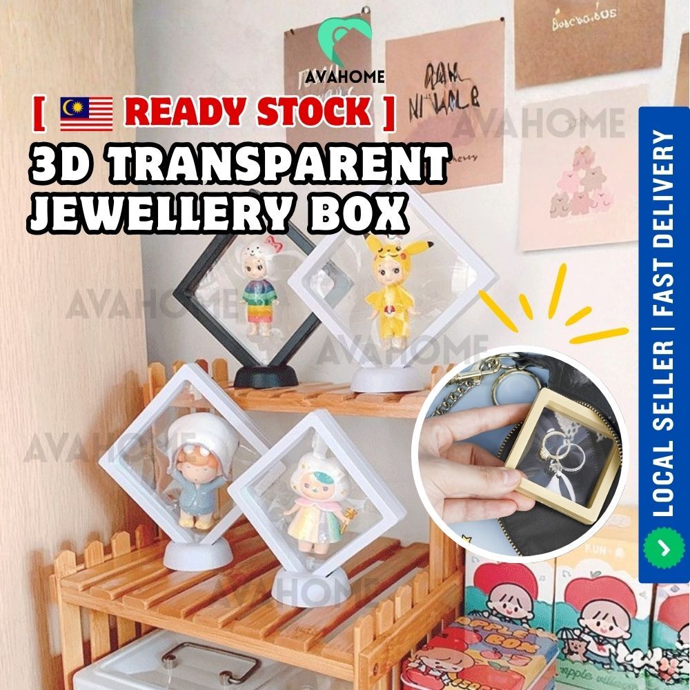 Avahome Transparent 3D Jewellery Box Suspension Dustproof Jewelry ...