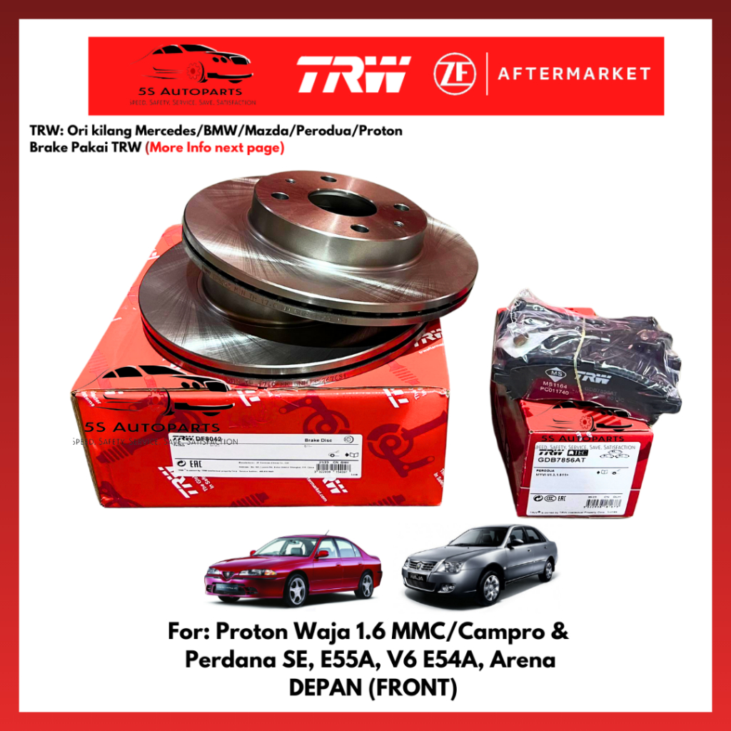 TRW Proton Waja 1.6, Perdana SEI, Perdana V6, Arena Front (Depan) Disc ...
