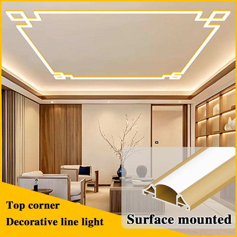 Aluminium Decorative linear light fixture Chinese-style Corner Linear ...