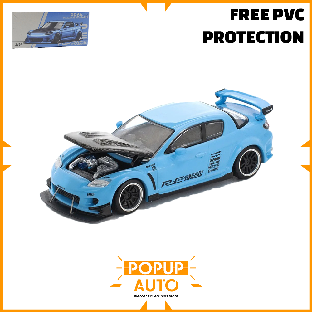 PopRace 1:64 Mazda RX8 Re-Amemiya Light Blue PR640270 | Shopee Malaysia