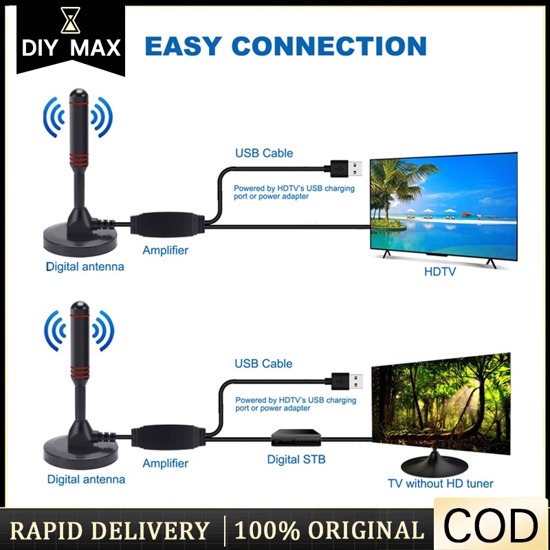 DIY MAX Digital Indoor Antenna TV 1080p HDTV With Amplifier Car Dvb-T2 ...