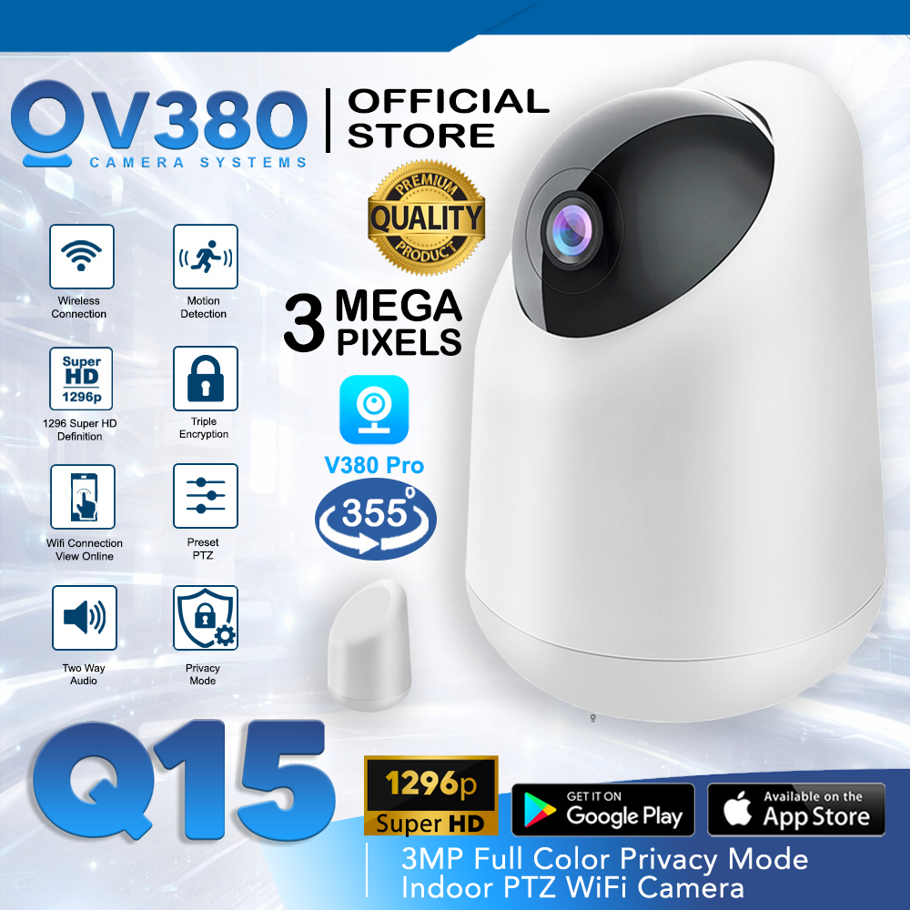 CCTV V380 Q15 3MP | Wireless CCTV WiFi Network IR Night Vision PTZ Home ...