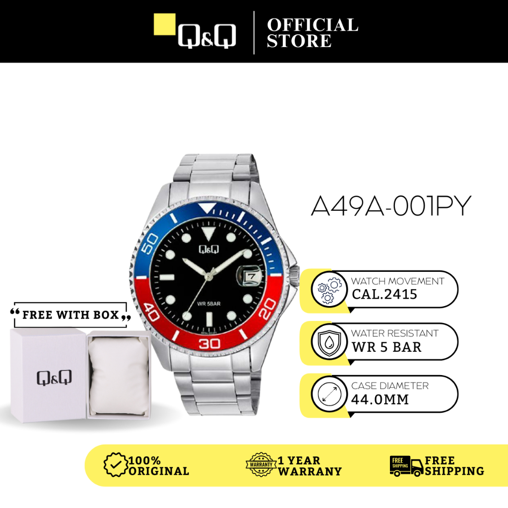 Q&Q Japan by Citizen Jam Tangan Lelaki Men's Stainless Steel Quartz ...