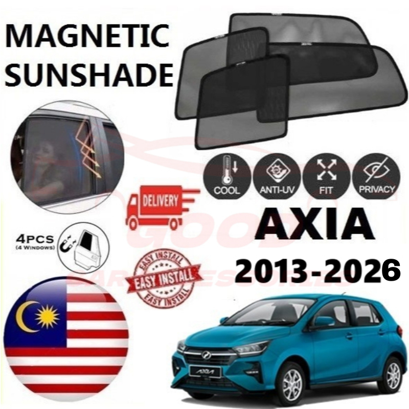 Perodua Axia 2013-2026 Epic Magnetic Sunshade (4pcs) Accessories ...