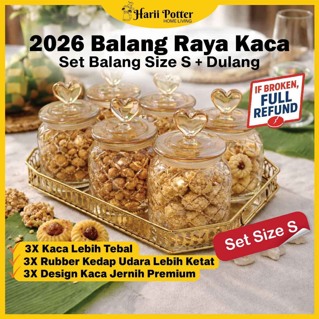 Set Bekas Kuih Raya Set Viral 2026 Set Balang Kuih Raya Kedap Udara ...