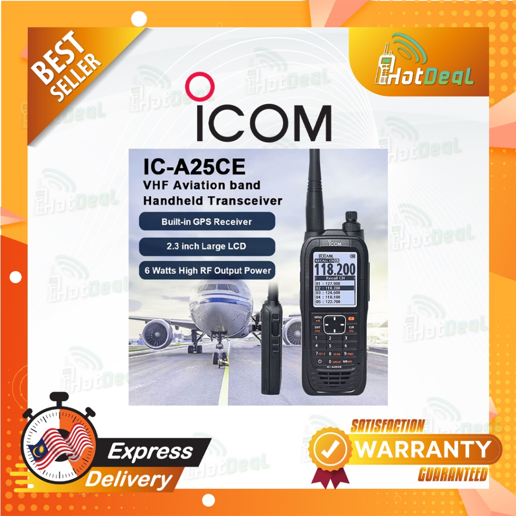 Walkie talkie ICOM IC A25CE VHF Air Band Radio | Shopee Malaysia