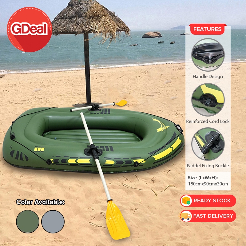 Portable Inflatable Water Sport Boat 2 Person PVC Boat Rowing Boat ...