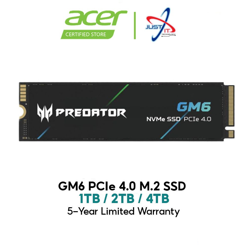 【新品未開封】Predator GM6 1TB M.2 SSD Acer Predator GM6 1TB M.2 NVMe PCIe 4.0 SSD - Read Speed up to