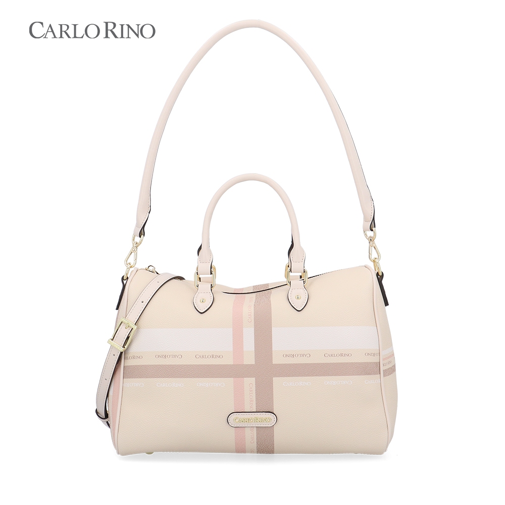 Carlo Rino Matrix Series Boston Bag - Beige | Shopee Malaysia