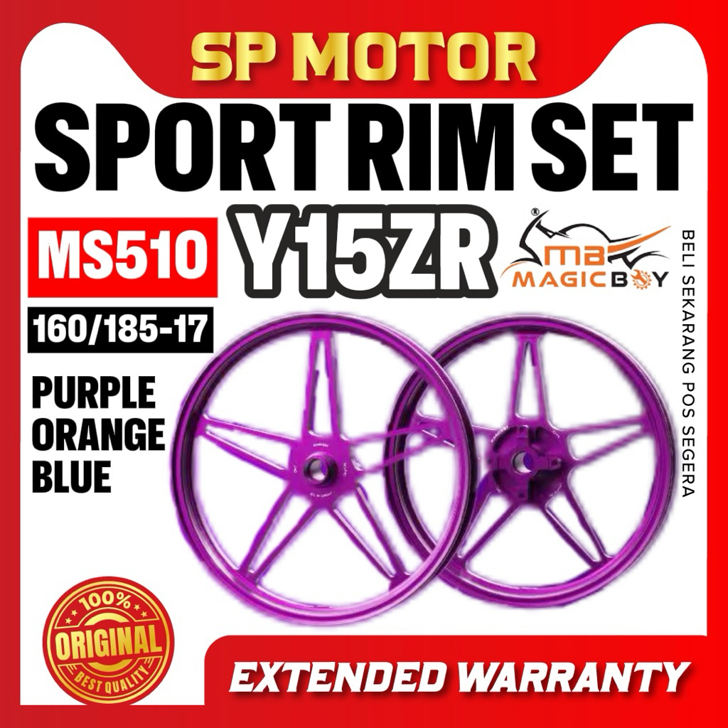MAGIC BOY MS510 MS 510 CNC SPORT RIM FOR Y15 Y15ZR 160/185-17 MATTE ...