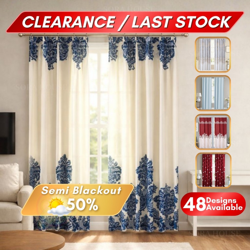 [C#2] Langsir Raya Tingkap Harga Murah High Quality Semi Blackout ...