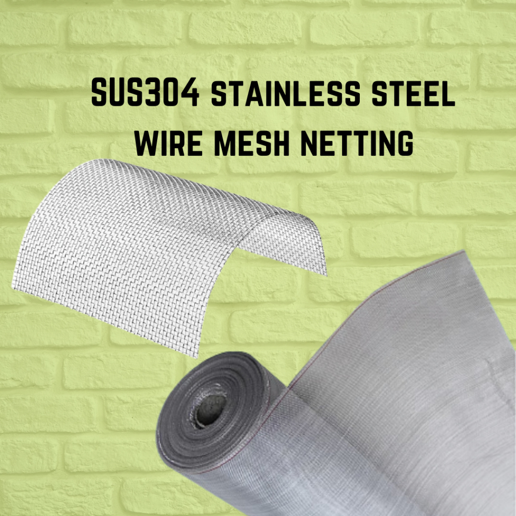 [LOOSE CUT PER FEET] STAINLESS STEEL SUS304 WIRE MESH NETTING 6MESH ...