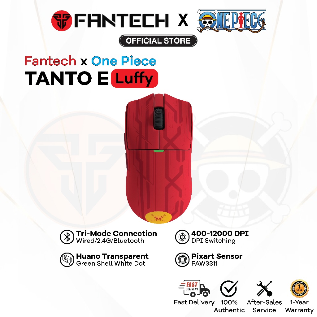 Fantech x One Piece Luffy Tanto E WG13E Wireless Gaming Mouse | Pixart ...