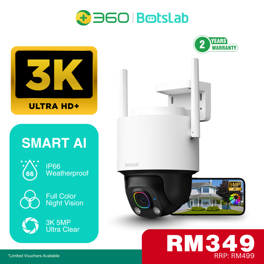Botslab ColorS AI Night Cam W317 5MP 3K CCTV Security Camera | Shopee ...