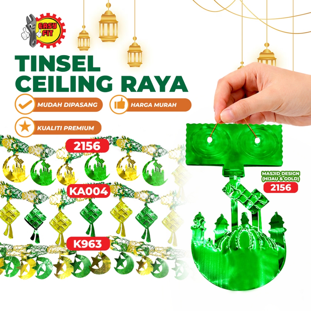 Hari Raya Hanging Tinsel Ceiling Deco Raya Hiasan Dinding (0225 ...
