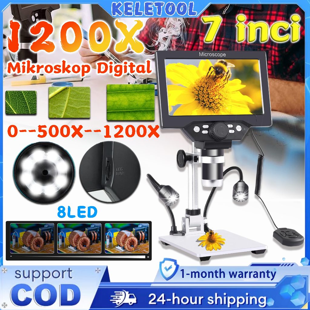 G1200 electronic digital microscope 12 megapixel industrial microscope ...