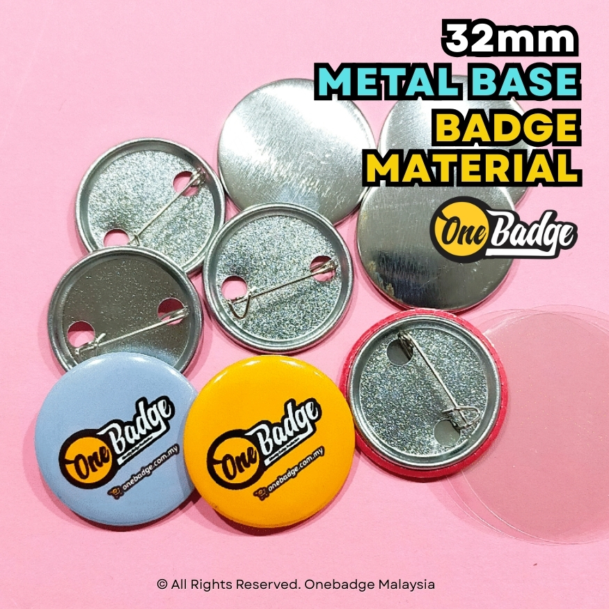 32mm Metal Base Button Badge Material (100pcs) | 32mm Bahan Button ...