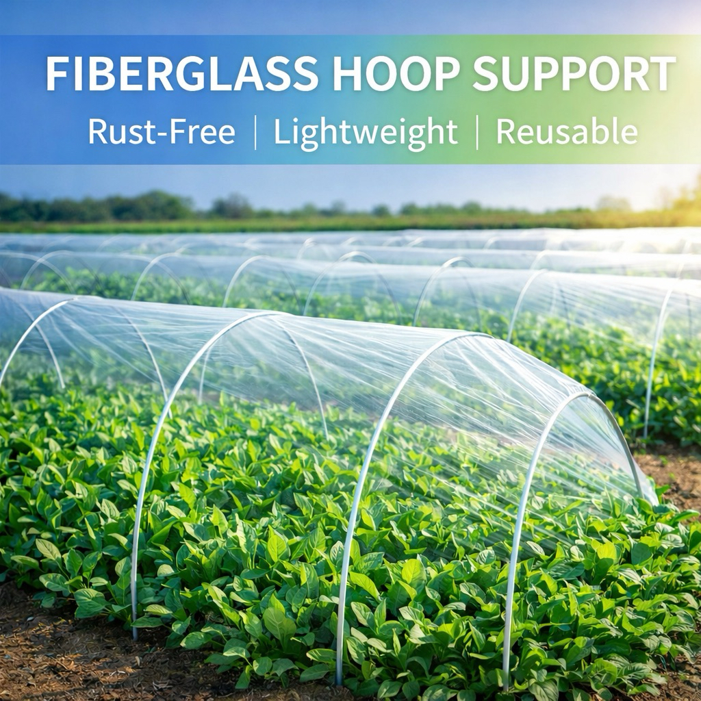 10Pcs Fiberglass Garden Hoops for Row Cover Tunnel, Greenhouse Frame ...