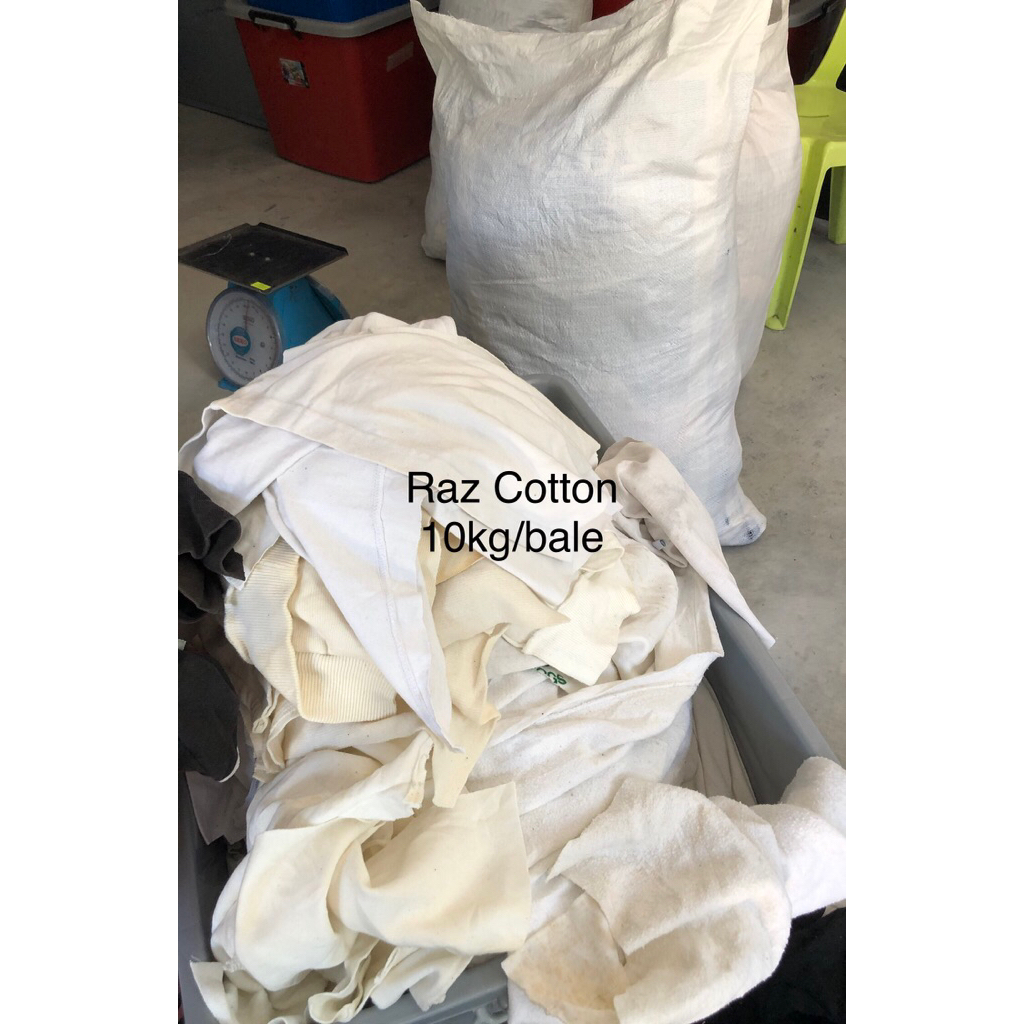 Rag cotton/ white cotton/10kg/ yykain lap putih/ kain buruk/ used white ...