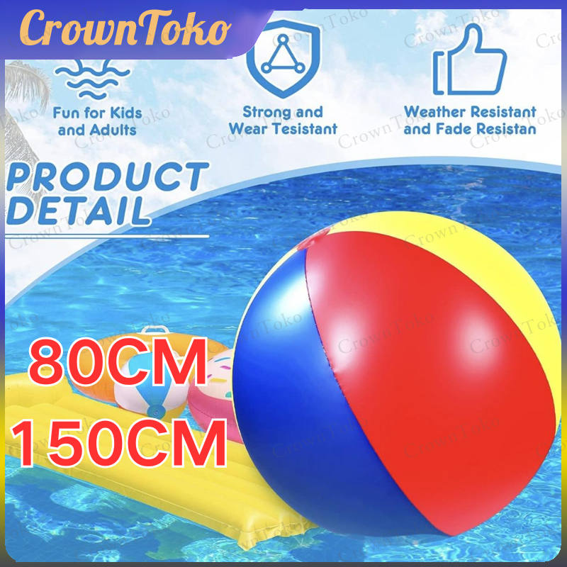 80cm 150cm Jumbo Inflatable Beach Ball Jumbo Beach Ball Giant Rainbow ...