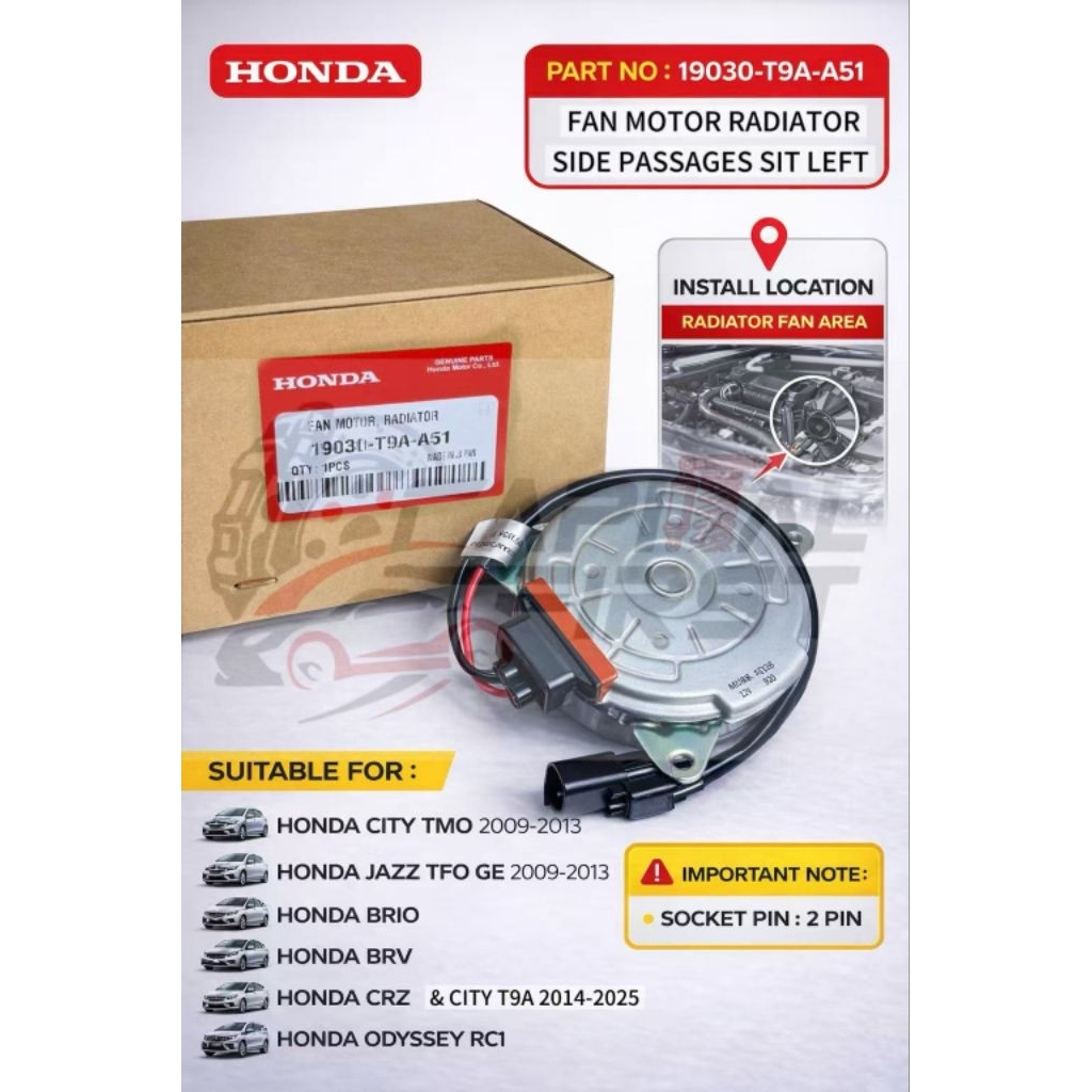 HONDA FAN MOTOR CITY T9A HRV ODYSSEY CITY HATCHBACK MITSUBA HONDA FAN ...
