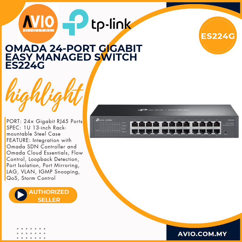 TP-LINK Tplink Omada 24 Port Gigabit 1000m Managed IP Network Switch ...