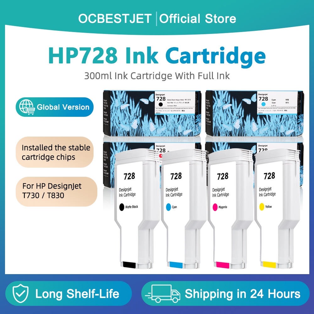 HP 728 Ink Cartridge 300ML With Full Ink HP728 For HP DesignJet T730 ...