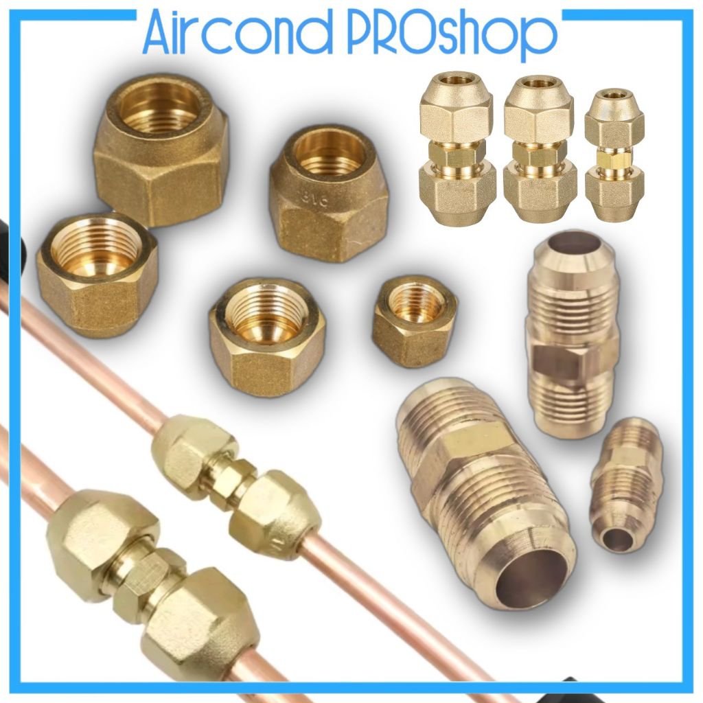 ACProS Copper Flare Nut Union FLARE NUT UNION Aircond Air Conditioner ...