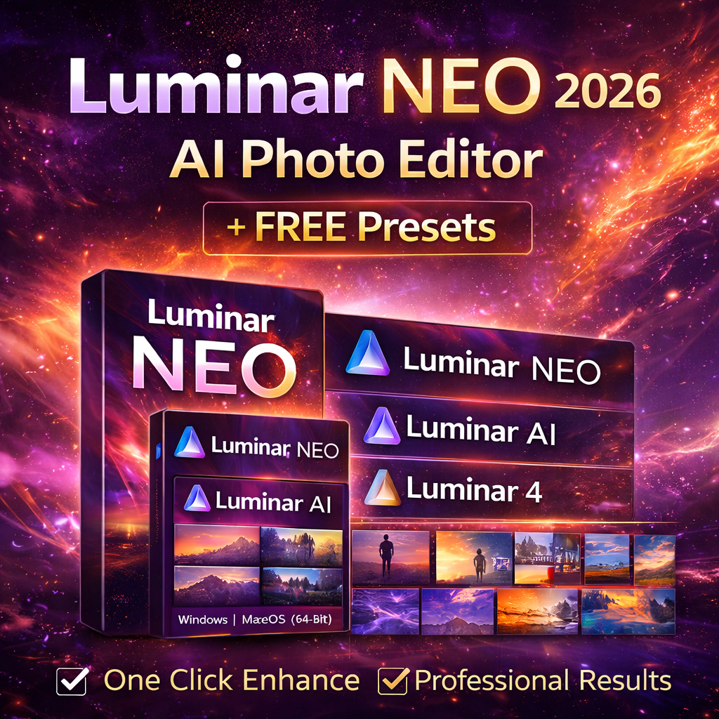 Luminar NEO 2026 Luminar AI Luminar 4 Lifetime For Windows MacOS 