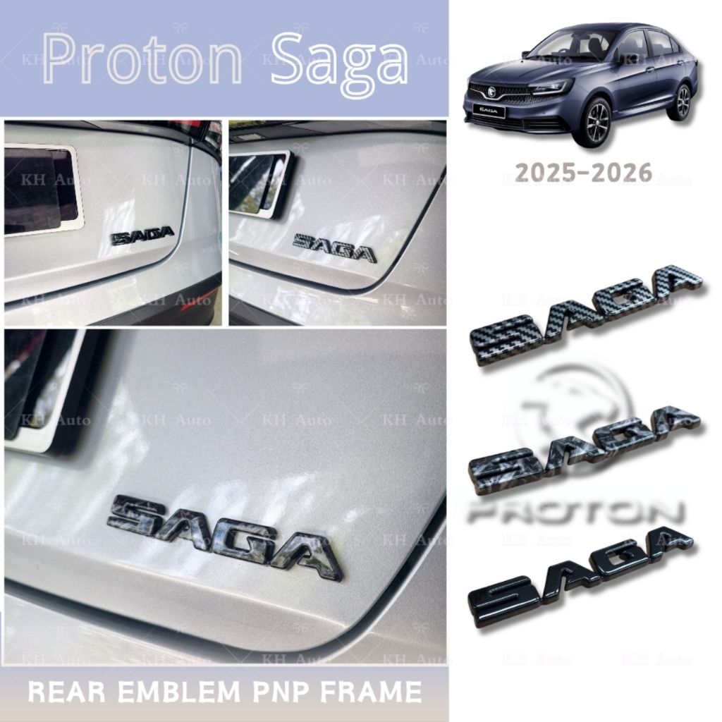 Proton Saga MC3 2025-2026 Rear Emblem Pnp Frame Carbon Fiber Logo Car ...