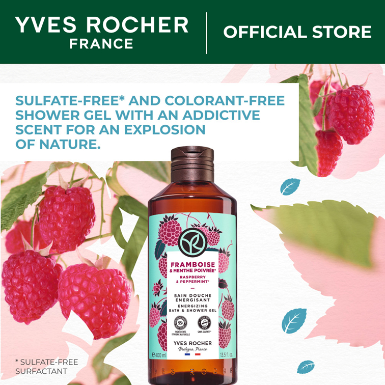 Yves Rocher Bath & Shower Raspberry & Peppermint 400Ml | Shopee Malaysia