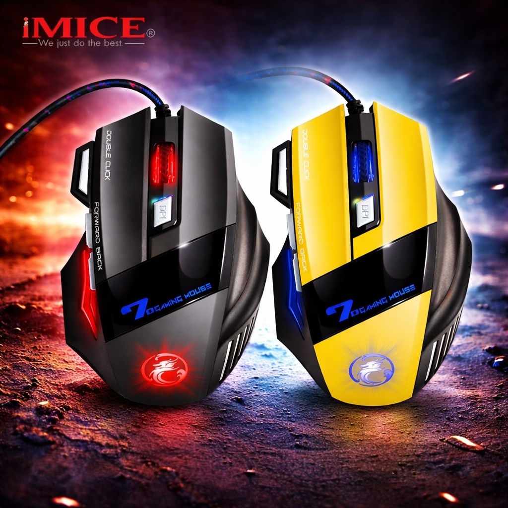 iMICE X7 Wired Gaming Mouse 7 Buttons Optical 5000DPI Professional ...