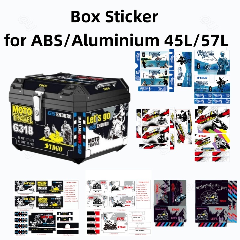 45L Motorcycle Top Box Sticker - NJX Aluminium Design for ACE Kotak ...