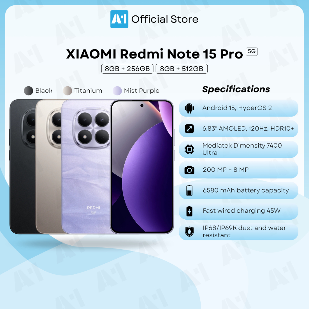 Xiaomi Redmi Note 15 Pro 5G (8GB+256GB/512GB) Xiaomi Malaysia Set ...