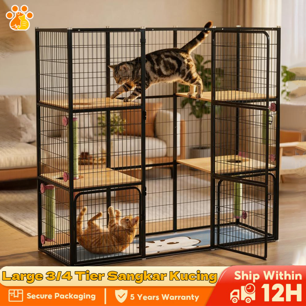 Sangkar Kucing Mewah Stackable Sturdy Large Platform Cage for Cat ...