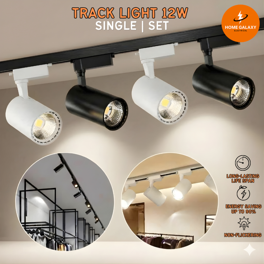 Lampu Track Aluminium 12W LED Track light Set Track Rail Lampu Trek ...