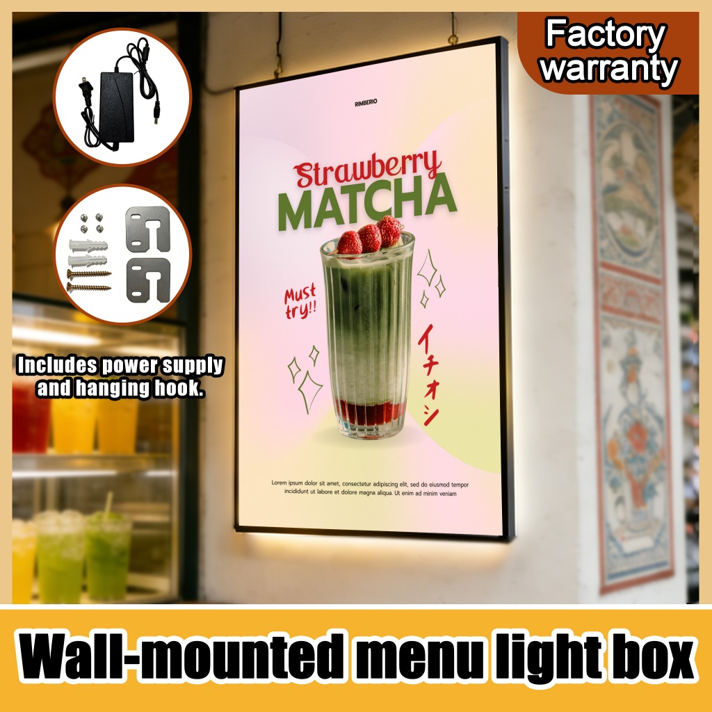 Wall mounted led signboard、Menu board display 8500K Super Bright White ...