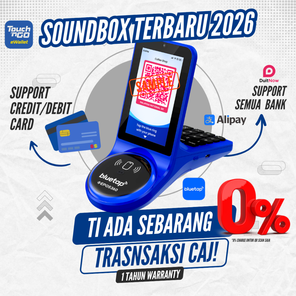 TNG BlueTap Soundbox 3-in-1 Tap to Pay + DuitNow QR | Mesin Bayaran ...