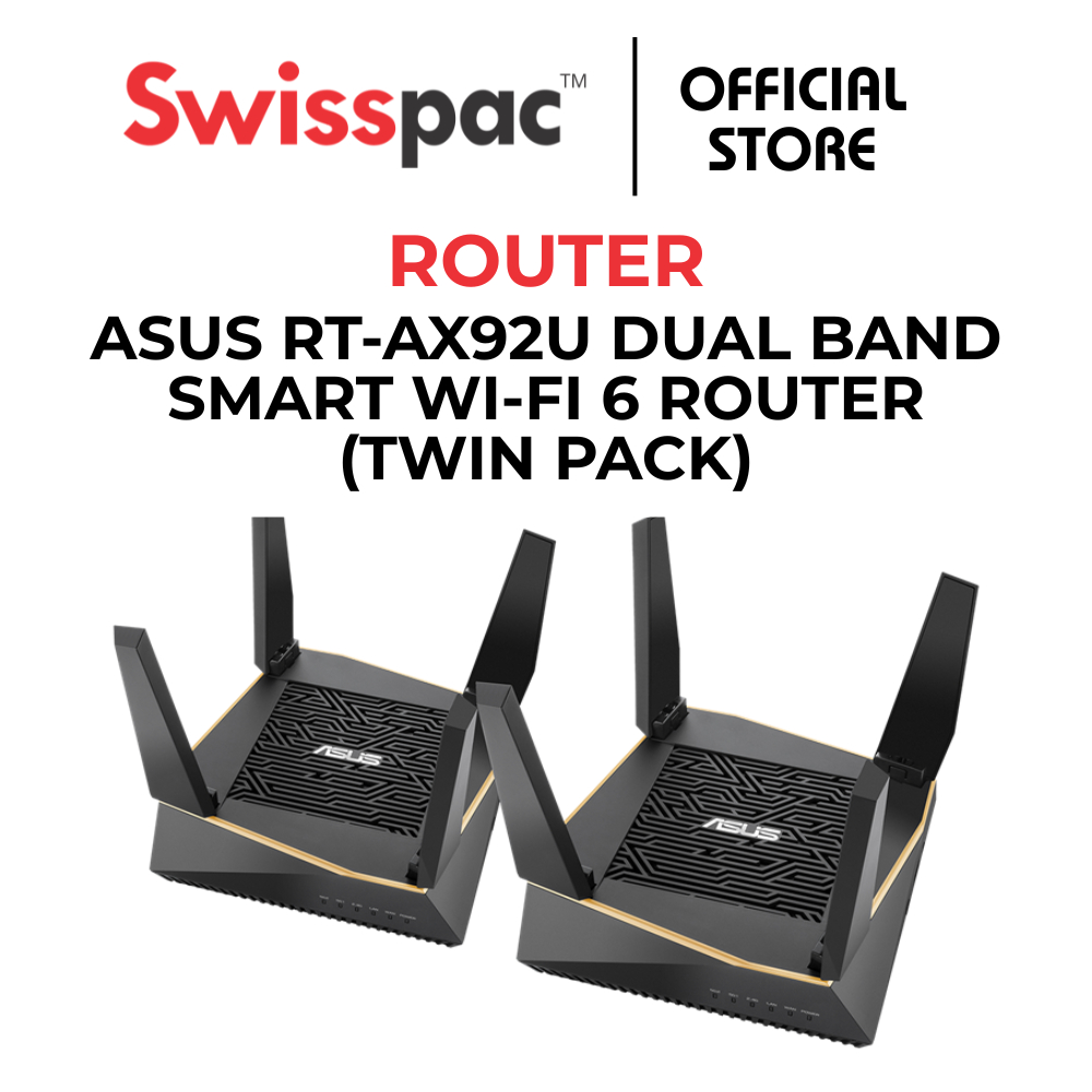 ASUS RT-AX92U DUAL BAND SMART WI-FI 6 ROUTER (TWIN PACK) | Shopee Malaysia