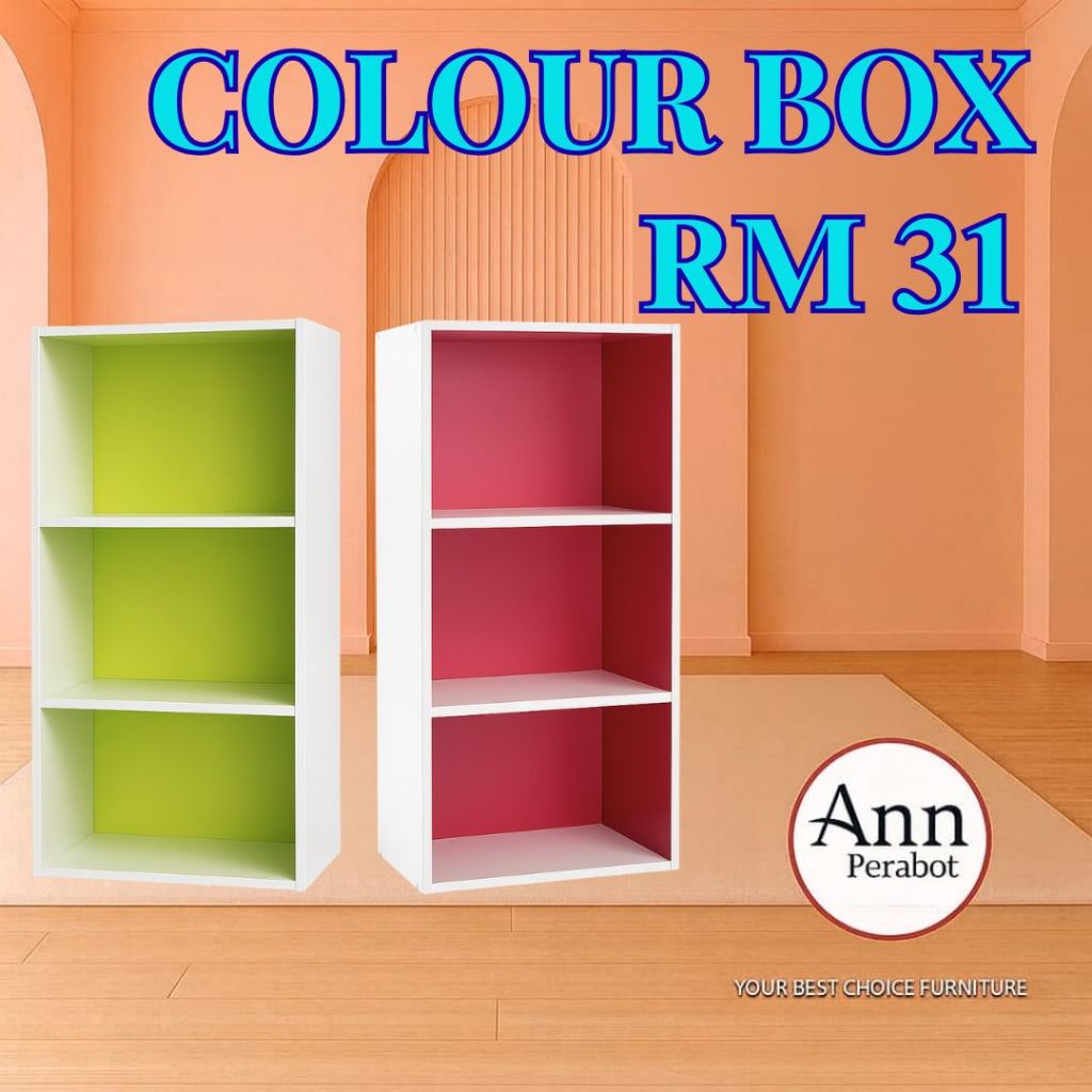 (PERABOT ANN) RAK BUKU 3 TINGKAT / RAK SERBAGUNA / COLOUR BOX ...