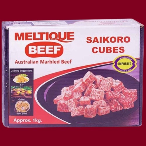 [SHCF] 1Kg± Australia Premium Halal Meltique Beef Meat Saikoro Cube ...