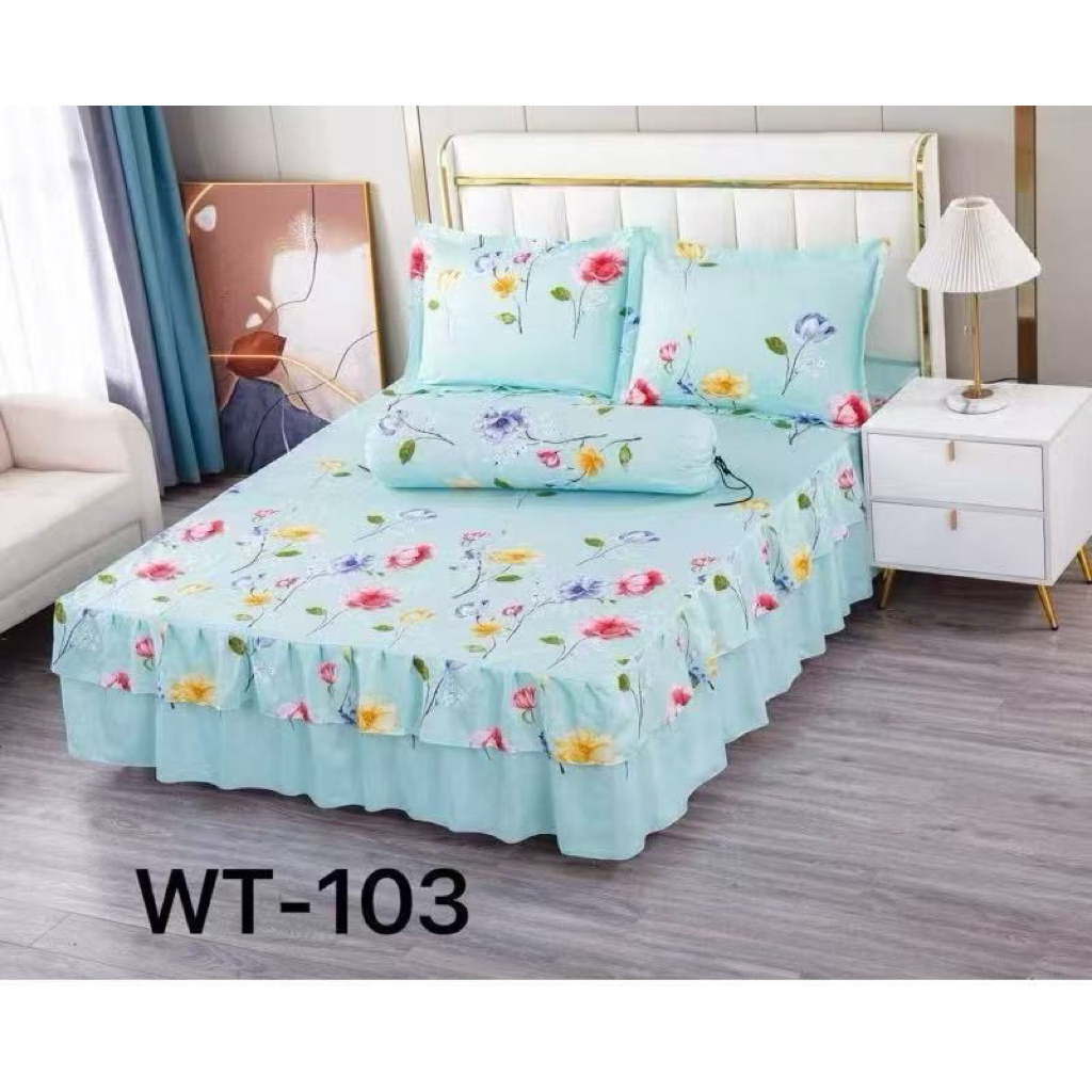 CADAR ROPOL 4 in 1 Fitted Bedsheet Floral Design Queen / 8 inci / 10 ...