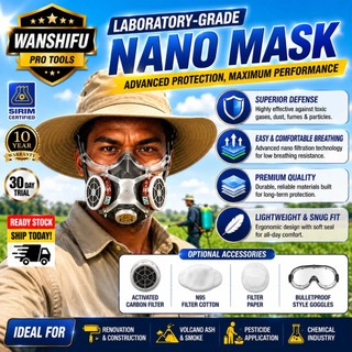 Gas Mask Respirator Safety Goggles Guard Full Face N95 Penutup Muka ...