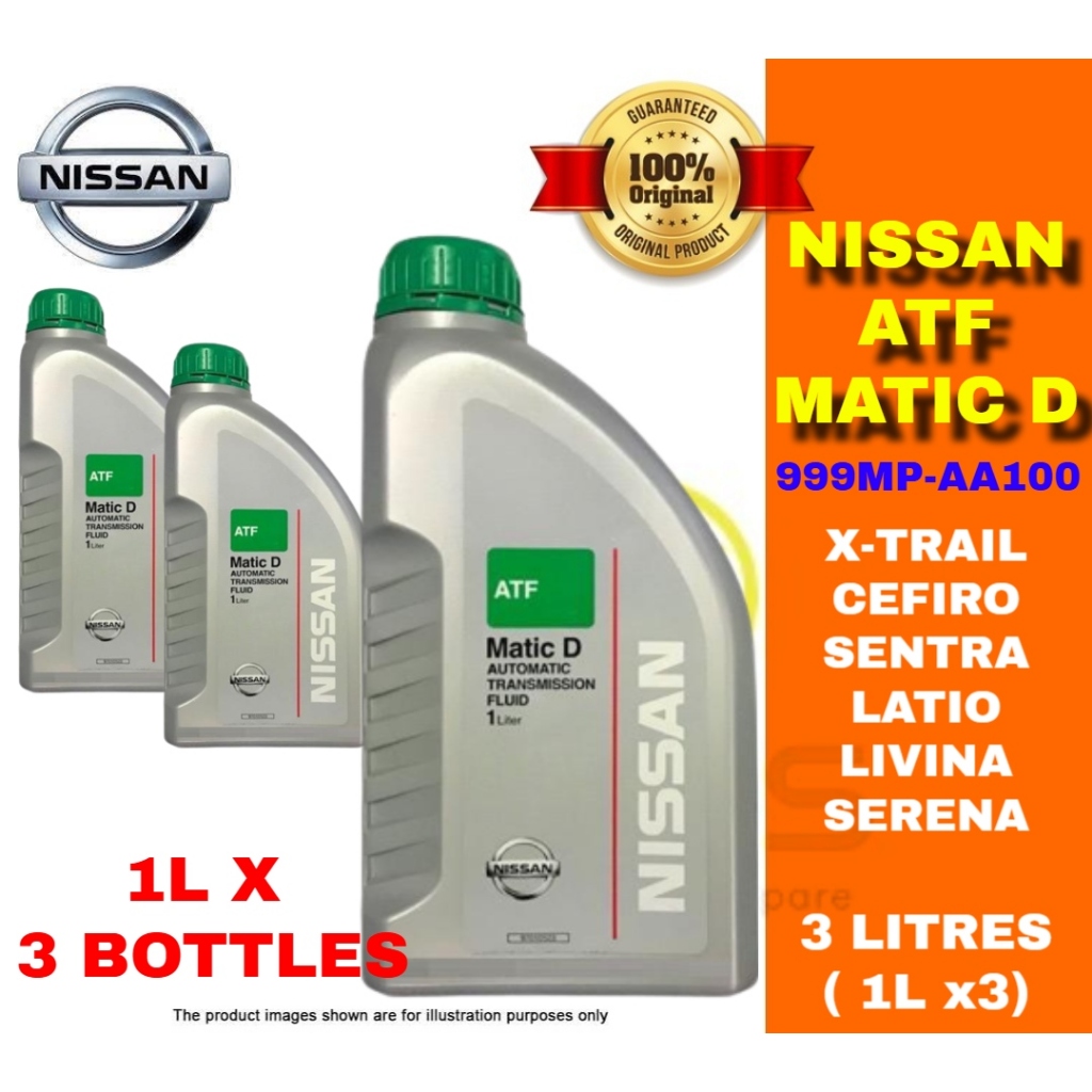 100% ORIGINAL Nissan ATF Matic-D (1L x4 or 1L x3) X-Trail Sentra Latio ...